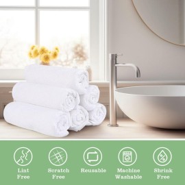 UNIMADE Washcloths Bulk - 100 Pack - Face Towel (12 x 12), Highly Soft Wash Cloth and Hand Towels, Fast Drying Multi-Purpose Microfiber Cleansing Cloths for Bathroom, Hotel, Spa, and Salon - White UNIMADE Washcloths Bulk - 100 Pack - Face Towel (12 x 12), Highly Soft Wash Cloth and Hand Towels, Fast Drying Multi-Purpose Microfiber Cleansing Cloths for Bathroom, Hotel, Spa, and Salon - White