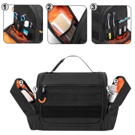 Prokva Tactical Toiletry Travel Bag for Men, Hanging Dopp Kit Hygiene Bag Shower Organizer with Hook for Toiletries and Shaving Care, Black (Empty Bag) Prokva Tactical Toiletry Travel Bag for Men, Hanging Dopp Kit Hygiene Bag Shower Organizer with Hook for Toiletries and Shaving Care, Black (Empty Bag)