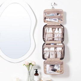 NISHEL Travel Toiletry Bag for women, Portable Hanging Organizer for Travel-Sized Shampoo, Conditioner, Brushes Set, makeup Accessories, Medium Size, Black NISHEL Travel Toiletry Bag for women, Portable Hanging Organizer for Travel-Sized Shampoo, Conditioner, Brushes Set, makeup Accessories, Medium Size, Black