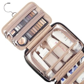 NISHEL Travel Toiletry Bag for women, Portable Hanging Organizer for Travel-Sized Shampoo, Conditioner, Brushes Set, makeup Accessories, Medium Size, Black NISHEL Travel Toiletry Bag for women, Portable Hanging Organizer for Travel-Sized Shampoo, Conditioner, Brushes Set, makeup Accessories, Medium Size, Black