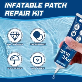 Yeardera Air Mattress Patch Kit, Waterproof Vinyl Repair Kit, High Strength PVC Adhesive for Inflatables, PVC Boats, Vinyl Glue (60ml/1 Pack) Yeardera Air Mattress Patch Kit, Waterproof Vinyl Repair Kit, High Strength PVC Adhesive for Inflatables, PVC Boats, Vinyl Glue (60ml/1 Pack)