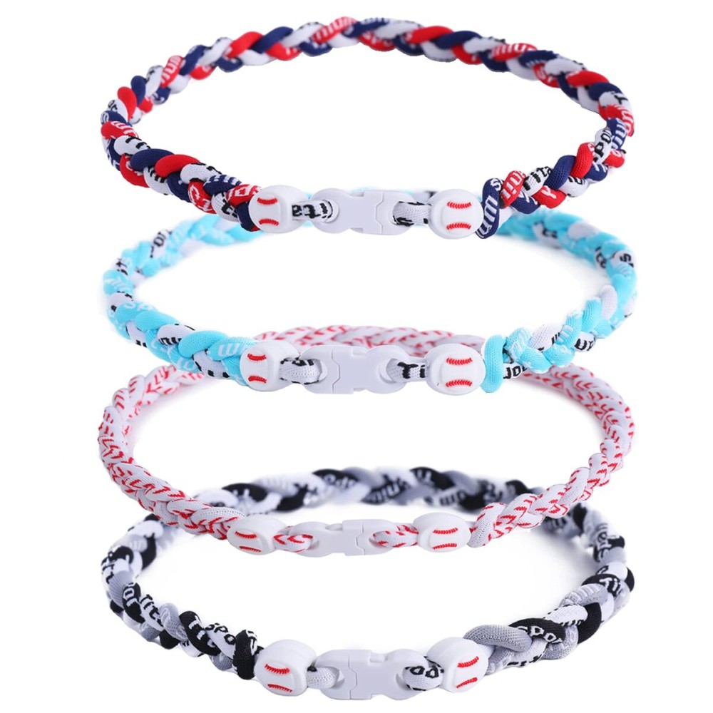 JEANUE 4 Pieces Baseball Necklaces for Boys,Three Braided Rope Tornado Sports Titanium Necklaces,Baseball Accessories Drip JEANUE 4 Pieces Baseball Necklaces for Boys,Three Braided Rope Tornado Sports Titanium Necklaces,Baseball Accessories Drip