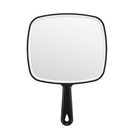 BEFUI Extra Large Handheld MirrorHand Salon Mirror with Handle for Barbers, Hairdressing (Black12.4 Lx 9 W)