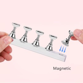 Etercycle Nail Stand Acrylic Nail Art Display Stand Practice Nail Holder for Painting Nails Magnetic Practice Stands with Double-sided Tape For DIY Salon Supplies (Silver) Etercycle Nail Stand Acrylic Nail Art Display Stand Practice Nail Holder for Painting Nails Magnetic Practice Stands with Double-sided Tape For DIY Salon Supplies (Silver)