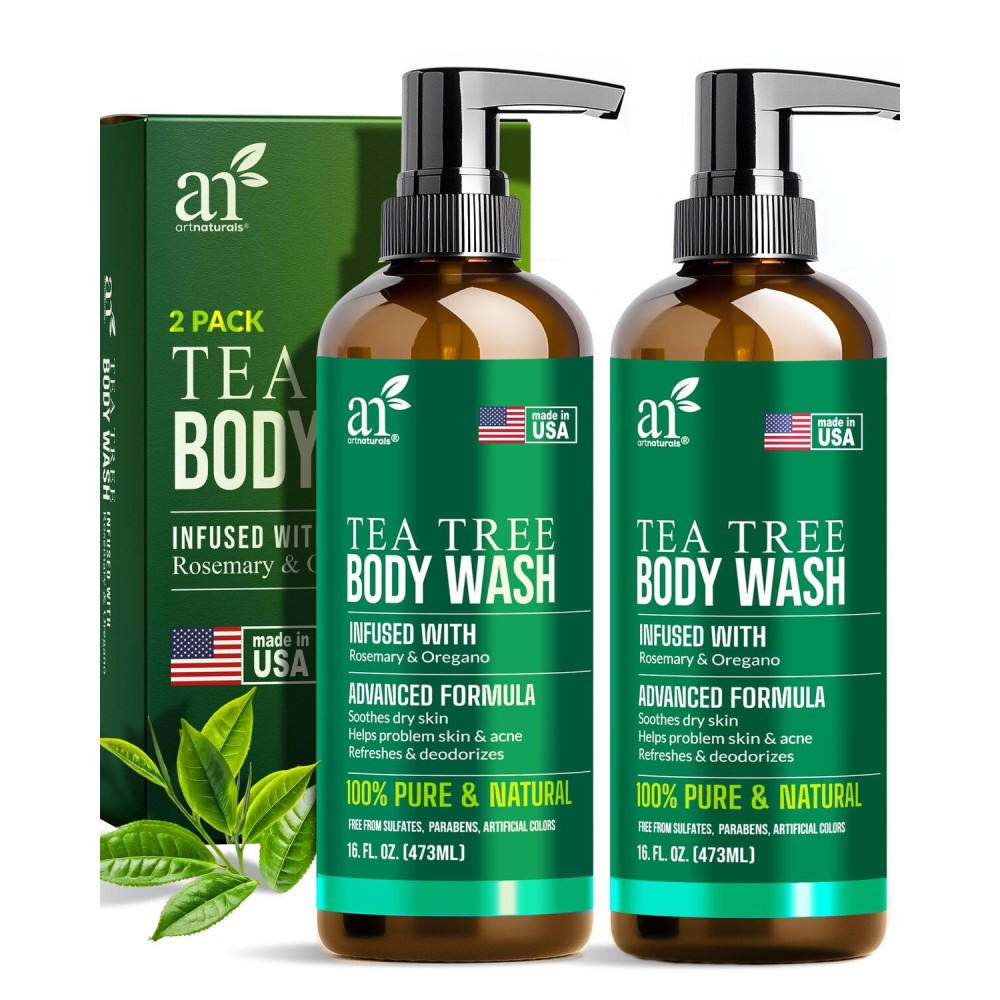 Antibacterial Tea Tree Oil Body Wash For Men & Women Remedy Soap Extra Strength - Helps Treat Acne, Athletes foot, Eczema, Toenail Fungus & Jock Itch & Ringworm (16 Fl Oz (Pack of 2) Antibacterial Tea Tree Oil Body Wash For Men & Women Remedy Soap Extra Strength - Helps Treat Acne, Athletes foot, Eczema, Toenail Fungus & Jock Itch & Ringworm (16 Fl Oz (Pack of 2)