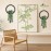 Der Rose 2 Pack Fake Plants Hanging Artificial Succulents Plants in Black Pots for Living Room Bathroom Accessories Boho Wall Decor