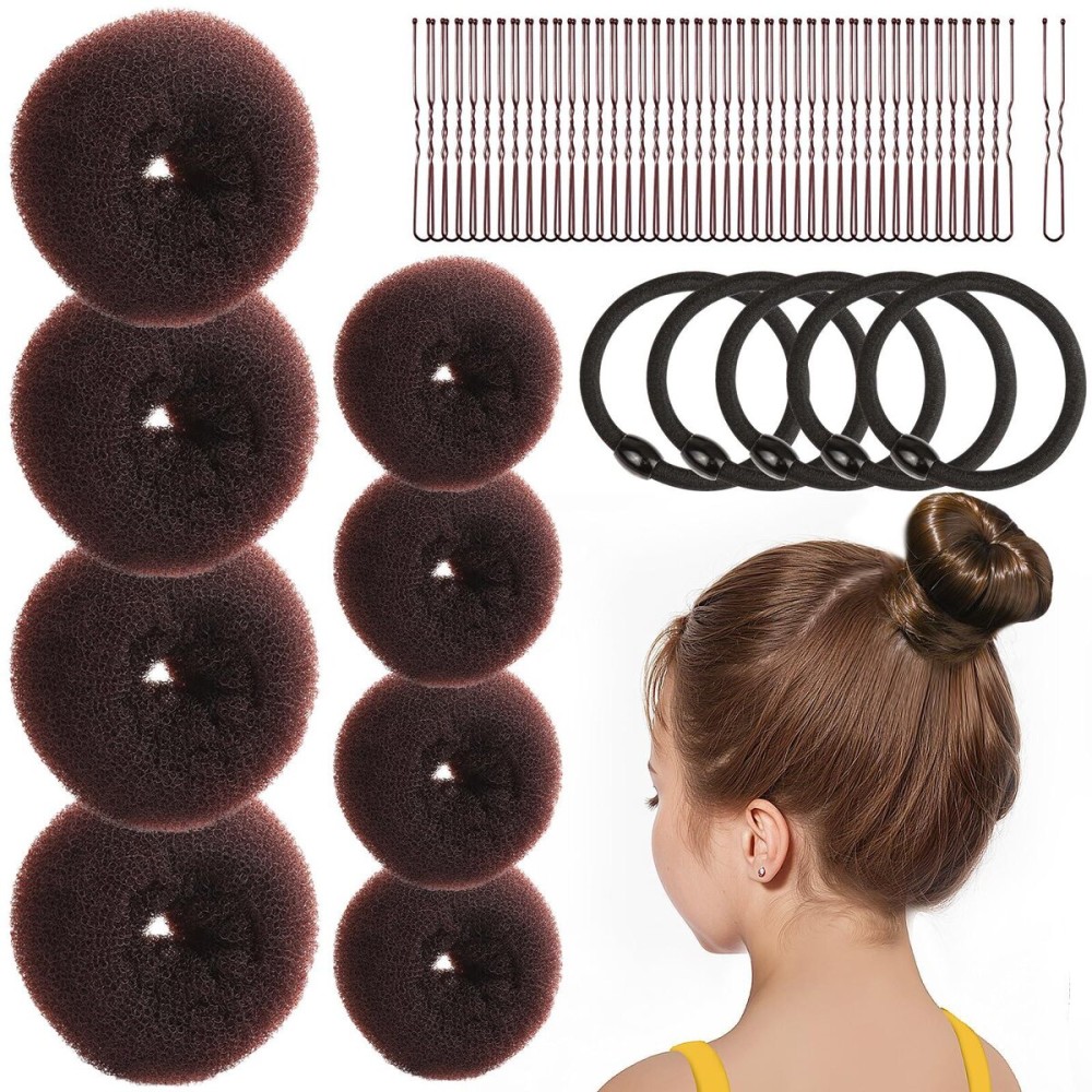 FANDAMEI Hair Bun Maker for Kids, 4PCS Donut Hair Bun Maker Small with 4PCS Extra Small Hair Buns Kit. Small Ballet Hair Bun Maker for Kids, Hair Bun Set with Elastic Hair Ties, Hair Pins.(Brown) FANDAMEI Hair Bun Maker for Kids, 4PCS Donut Hair Bun Maker Small with 4PCS Extra Small Hair Buns Kit. Small Ballet Hair Bun Maker for Kids, Hair Bun Set with Elastic Hair Ties, Hair Pins.(Brown)