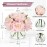 Hollyone Pink Peonies Artificial Flowers with Vase Faux Flowers Peony Fake Flowers Silk Flower Arrangements in Glass Vase with Faux Water for Home Decor Bathroom Table Centerpiece Shelf Decorations