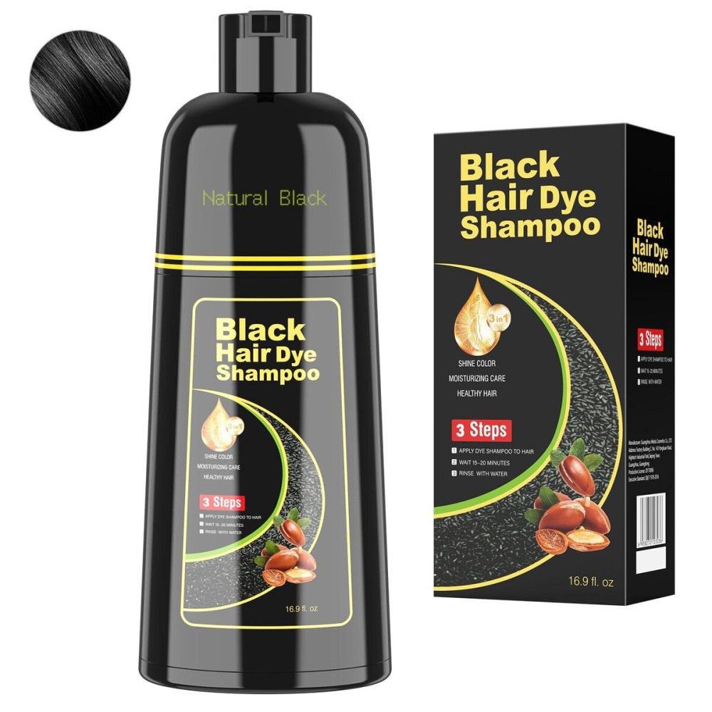BELEZALIB Black Hair Dye Shampoo for Woman & Man, Argan Hair Color Shampoo 3 in 1, Semi-Permanent Gray Hair Coverage, Mild Formula, Lasts 30 Days(16.90 oz) BELEZALIB Black Hair Dye Shampoo for Woman & Man, Argan Hair Color Shampoo 3 in 1, Semi-Permanent Gray Hair Coverage, Mild Formula, Lasts 30 Days(16.90 oz)