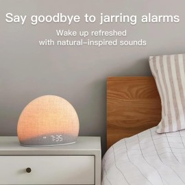 Housbay Sunrise Alarm Clock, White Noise Sound Machine, Cozy Light, Nature Sounds, Dimmable Clock, Gentle Wake Up, Regular Sleep-Wake Routine, Phone-Free Bedroom