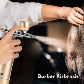 Airbrush-Kit Air Brush Kit With Air Compressor Nail Charms Wireless Air Brush for Barber, Nail Art, Cake Decor, Makeup, Model Painting (Golden) Airbrush-Kit Air Brush Kit With Air Compressor Nail Charms Wireless Air Brush for Barber, Nail Art, Cake Decor, Makeup, Model Painting (Golden)