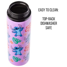 Silver Buffalo Disney Lilo and Stitch Tropical Sitting Stitch Double Walled Stainless Steel Water Bottle, 25 Ounces Silver Buffalo Disney Lilo and Stitch Tropical Sitting Stitch Double Walled Stainless Steel Water Bottle, 25 Ounces