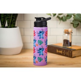 Silver Buffalo Disney Lilo and Stitch Tropical Sitting Stitch Double Walled Stainless Steel Water Bottle, 25 Ounces Silver Buffalo Disney Lilo and Stitch Tropical Sitting Stitch Double Walled Stainless Steel Water Bottle, 25 Ounces