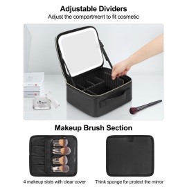 Chomeiu Makeup Bag with LED Mirror, Travel Makeup Case for Women and Makeup Artists Cosmetic Organizer Large Make Up Bags with Light Up Mirror, 3 Color Lights, Adjustable Dividers and Brush Holder Chomeiu Makeup Bag with LED Mirror, Travel Makeup Case for Women and Makeup Artists Cosmetic Organizer Large Make Up Bags with Light Up Mirror, 3 Color Lights, Adjustable Dividers and Brush Holder