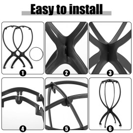 obeoby Wig Stand, Portable Wig Holder Wig Head Stand for All Wigs Travel Wig Hair Stylist Gifts for Women(black (2 pack)) obeoby Wig Stand, Portable Wig Holder Wig Head Stand for All Wigs Travel Wig Hair Stylist Gifts for Women(black (2 pack))