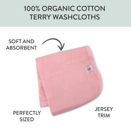 HonestBaby 10-Pack Organic Cotton Baby-Terry Wash Cloths, 10-Pack Pink, One Size HonestBaby 10-Pack Organic Cotton Baby-Terry Wash Cloths, 10-Pack Pink, One Size
