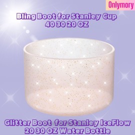 Onlymory Silicone Boot for 30 40 OZ Stanley Cup Accessories, Glitter Boots for Stanley 20OZ 30OZ Tumbler Ice-Flow 16OZ Bottle, Anti-Slip Bling Protector Bottom Cover Sleeve, Clear Rose Quartz Gold Onlymory Silicone Boot for 30 40 OZ Stanley Cup Accessories, Glitter Boots for Stanley 20OZ 30OZ Tumbler Ice-Flow 16OZ Bottle, Anti-Slip Bling Protector Bottom Cover Sleeve, Clear Rose Quartz Gold
