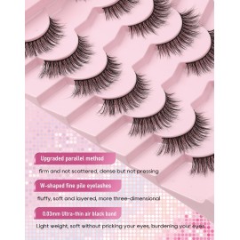 Frihappy Wispy Lashes Natural Eyelashes Cat Eye Lashes False Eyelashes Natural False Lashes Mink Lashes Fluffy 16mm Lashes 3D Air-Sirius