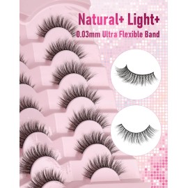 Frihappy Wispy Lashes Natural Eyelashes Cat Eye Lashes False Eyelashes Natural False Lashes Mink Lashes Fluffy 16mm Lashes 3D Air-Sirius