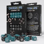 Crosshairs Compact D6: Stormy & Black by Q-Workshop, Dice for RPG Board Games, for 1+ Players and Ages 14+