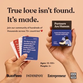 Partners are Human | 140 Conversation Cards to Help Deepen Romantic Relationships | Card Game for Bonding & Communication | Therapy for Adults Partners are Human | 140 Conversation Cards to Help Deepen Romantic Relationships | Card Game for Bonding & Communication | Therapy for Adults