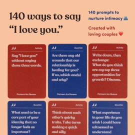 Partners are Human | 140 Conversation Cards to Help Deepen Romantic Relationships | Card Game for Bonding & Communication | Therapy for Adults Partners are Human | 140 Conversation Cards to Help Deepen Romantic Relationships | Card Game for Bonding & Communication | Therapy for Adults
