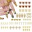 64pcs Gold Nail Charms Set with Gold Cross, Hearts, Rose, and Virgin Mary - Y2K 3D Chrome Nail Decorations