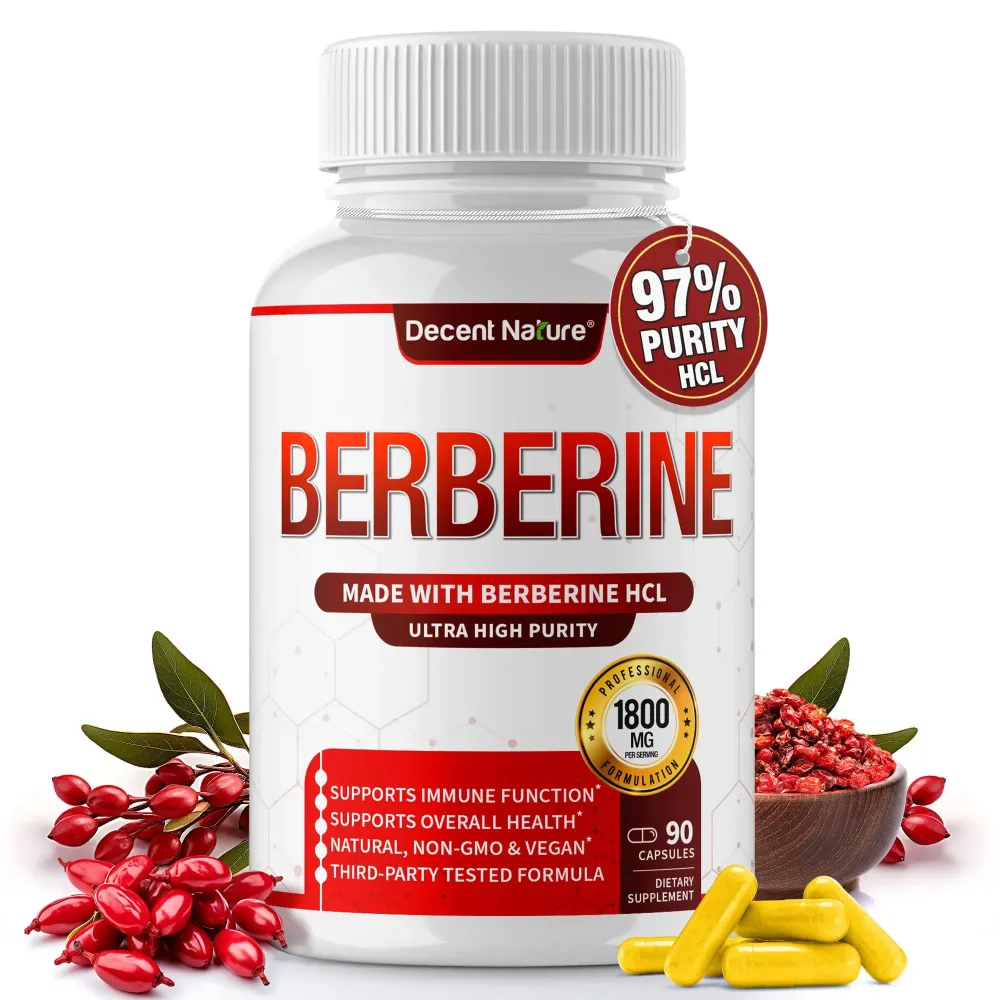 Berberine Supplement 1800mg - Premium Berberine HCl 97% High Purity, Supports Immune System, High Potency Hydrochloride & Extract, Activates AMPK & GLP-1, Non-GMO Vegan, for Men Woman 90 Capsules Berberine Supplement 1800mg - Premium Berberine HCl 97% High Purity, Supports Immune System, High Potency Hydrochloride & Extract, Activates AMPK & GLP-1, Non-GMO Vegan, for Men Woman 90 Capsules