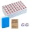 LinaLife Chinese Mahjong Set, Classic with 146+ blue Colored Tiles, Wind Indicator and Dice Large 1.6 inch 40mm Mahjong Tiles Melamine English Instraction, Complete Mahjong Tiles Set with Carrying bag
