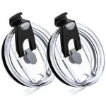 Prurex 20oz Tumbler Lids,Replacement Lid for 20 oz Yeti Tumbler,Old Style Rtic and More,2 Pack Spill-proof Lids,Covers for 20 Ounce Tumbler,Cup (Black 2pack)