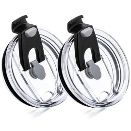 Prurex 20oz Tumbler Lids,Replacement Lid for 20 oz Yeti Tumbler,Old Style Rtic and More,2 Pack Spill-proof Lids,Covers for 20 Ounce Tumbler,Cup (Black 2pack)