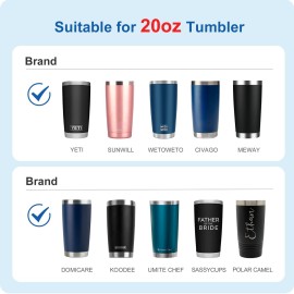 Prurex 20oz Tumbler Lids,Replacement Lid for 20 oz Yeti Tumbler,Old Style Rtic and More,2 Pack Spill-proof Lids,Covers for 20 Ounce Tumbler,Cup (Black 2pack)