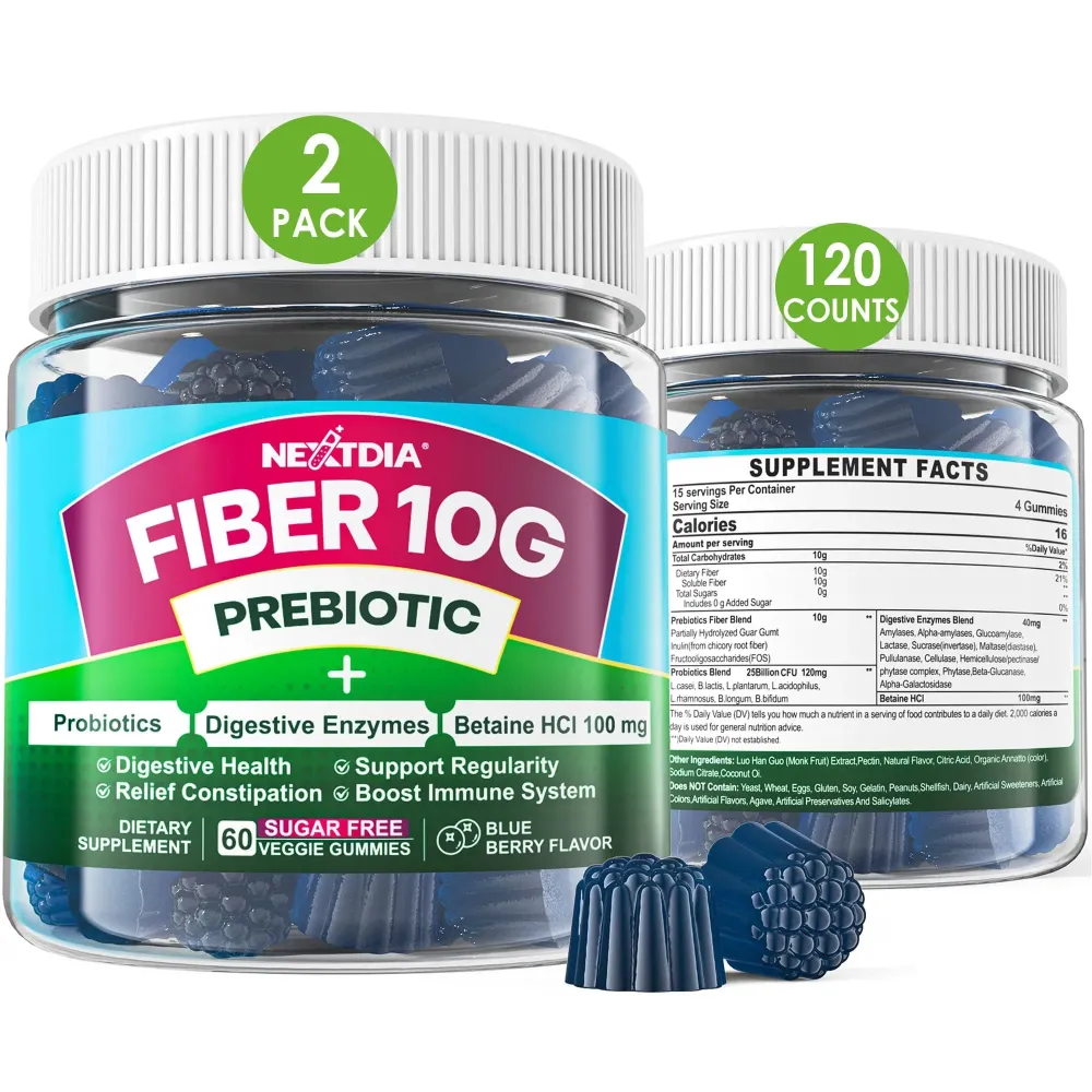 Fiber Gummies for Adults, Sugar Free 10g Prebiotic Fiber Supplement with Digestive Enzymes, Probiotics & 100mg Betaine for Digestive & Gut Health and Regulate Bowel Movement, Vegan, Gelatin Free,120ct Fiber Gummies for Adults, Sugar Free 10g Prebiotic Fiber Supplement with Digestive Enzymes, Probiotics & 100mg Betaine for Digestive & Gut Health and Regulate Bowel Movement, Vegan, Gelatin Free,120ct