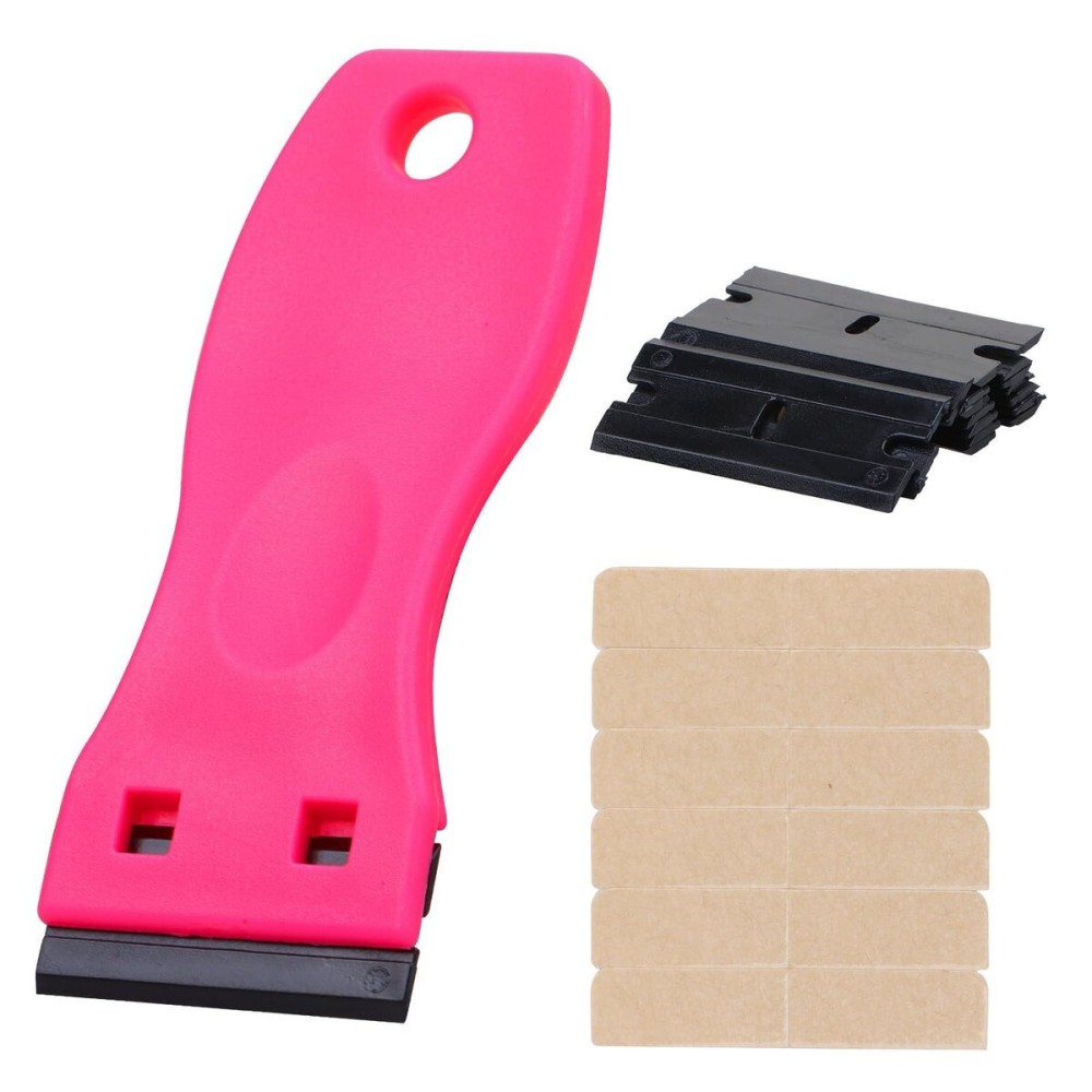 WENNALIFE Tape Remover Scraper Tool Plastic Razor Blade with 10 Replacement Blades & 6 Tape-Tabs Hot Pink Non-Scratch Tape in Extensions tool Adhesive-Remover for Cleaning WENNALIFE Tape Remover Scraper Tool Plastic Razor Blade with 10 Replacement Blades & 6 Tape-Tabs Hot Pink Non-Scratch Tape in Extensions tool Adhesive-Remover for Cleaning