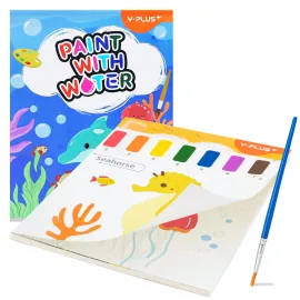 YPLUS Paint with Water Books for Toddlers, Watercolor Painting Paper for Kids Ages 1-3, 2-4, Art Craft Gift for Drawing with Brush - Sea YPLUS Paint with Water Books for Toddlers, Watercolor Painting Paper for Kids Ages 1-3, 2-4, Art Craft Gift for Drawing with Brush - Sea