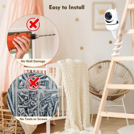 Baby Monitor Mount for HelloBaby HB6550/HB65/HB6339/HB66/HB6550Pro, Baby Ganibs, Bonoch, Blemil, ANMEATE SM935E, Baby Monitor Holder with 16.5inch, Attach to Baby Crib, Without Tools or No Drill