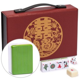 Yellow Mountain Imports Chinese Mahjong Set - Rouge Oasis - 146 Small Tiles for Chinese-Style Play []