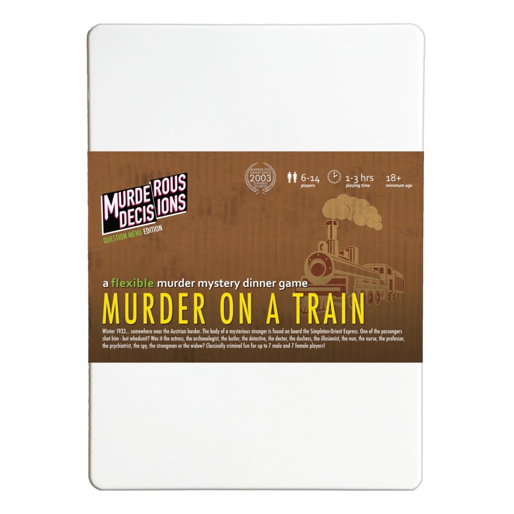 Murder on a Train 6-14 Player Murder Mystery Dinner Party Game Murder on a Train 6-14 Player Murder Mystery Dinner Party Game