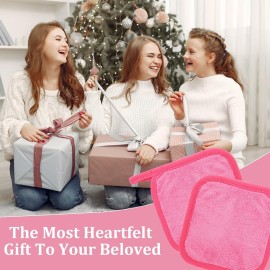 Puomue Makeup Remover Cloth 12 Pack, Ultra Soft and Reusable Microfiber Makeup Remover Towels for All Skin Types, Perfect Face Towels for Women, 6 Inch X 6 Inch, Multicolor