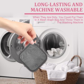 Puomue Makeup Remover Cloth 12 Pack, Ultra Soft and Reusable Microfiber Makeup Remover Towels for All Skin Types, Perfect Face Towels for Women, 6 Inch X 6 Inch, Multicolor