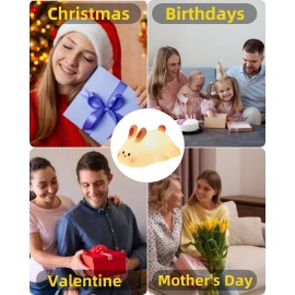 Daixinde Big Face Rabbit Night Light, Cute Bunny Gifts, Silicone Squishy Rabbit Lamp, Rechargeable Dimmable Animal Nightlight, Baby Night Light for Nursery Breastfeeding Bedroom Living Room Daixinde Big Face Rabbit Night Light, Cute Bunny Gifts, Silicone Squishy Rabbit Lamp, Rechargeable Dimmable Animal Nightlight, Baby Night Light for Nursery Breastfeeding Bedroom Living Room