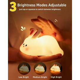 Daixinde Big Face Rabbit Night Light, Cute Bunny Gifts, Silicone Squishy Rabbit Lamp, Rechargeable Dimmable Animal Nightlight, Baby Night Light for Nursery Breastfeeding Bedroom Living Room Daixinde Big Face Rabbit Night Light, Cute Bunny Gifts, Silicone Squishy Rabbit Lamp, Rechargeable Dimmable Animal Nightlight, Baby Night Light for Nursery Breastfeeding Bedroom Living Room