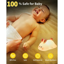Daixinde Big Face Rabbit Night Light, Cute Bunny Gifts, Silicone Squishy Rabbit Lamp, Rechargeable Dimmable Animal Nightlight, Baby Night Light for Nursery Breastfeeding Bedroom Living Room Daixinde Big Face Rabbit Night Light, Cute Bunny Gifts, Silicone Squishy Rabbit Lamp, Rechargeable Dimmable Animal Nightlight, Baby Night Light for Nursery Breastfeeding Bedroom Living Room