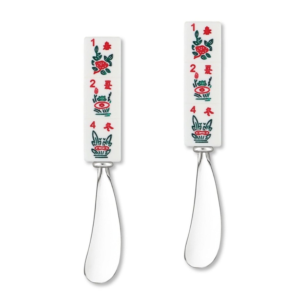 Supreme Housewares Mahjong Cheese and Butter Spreader Set, Flowers Tile Design, Melamine Resin Handles and Zinc Alloy Blades, Multipurpose Spreaders for Cheese, Butter, Dips, 5.25 Inch, Set of 2 Supreme Housewares Mahjong Cheese and Butter Spreader Set, Flowers Tile Design, Melamine Resin Handles and Zinc Alloy Blades, Multipurpose Spreaders for Cheese, Butter, Dips, 5.25 Inch, Set of 2