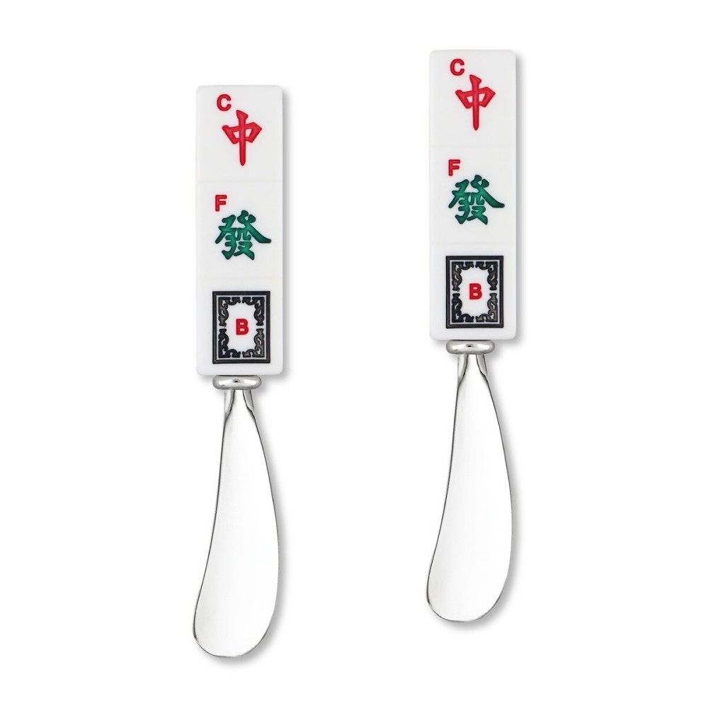 Supreme Housewares Mahjong Cheese and Butter Spreader Set, Honor Tile Design, Melamine Resin Handles and Zinc Alloy Blades, Multipurpose Spreaders for Cheese, Butter, Dips, 5.25 Inch, Set of 2 Supreme Housewares Mahjong Cheese and Butter Spreader Set, Honor Tile Design, Melamine Resin Handles and Zinc Alloy Blades, Multipurpose Spreaders for Cheese, Butter, Dips, 5.25 Inch, Set of 2