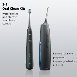 HUACO CARE 2-1 Oral Clean Kit- Water Dental flosser & Electric Toothbrush Combo- Brushing & Flossing- for Teeth Cleaning and Gum Health (Black) HUACO CARE 2-1 Oral Clean Kit- Water Dental flosser & Electric Toothbrush Combo- Brushing & Flossing- for Teeth Cleaning and Gum Health (Black)