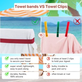 Beach Towel Bands (4 Pack), Beach Chair, Pool Chairs & Cruise Ship Essentials, The Better Towel Chair Clips Towel Holder Beach Towel Clips(4 Mix)