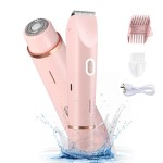 NURSETEK Electric Shaver for Women, 2-in-1 Electric Razor for Womens Legs Underarm Face Pubic Hairs, Rechargeable Razor Body Hair Trimmer Wet & Dry Use