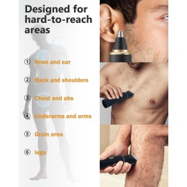 RAXMETRY Manscape Body Hair Trimmer for Men-3 IN 1 Electric Razor Groin Groomer,IPX7 Waterproof,Versatile Hair Trimmer for Ball/Pubic/Chest/Beard/Nose Hair Trimmer,USB-C Rechargeable,Gifts for Him Dad