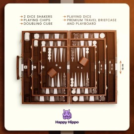 Backgammon Board Game, Deluxe Leather Like Case, Felt Interior, Brown, Classic Backgammon Game, Popular Board Game, Board Games (Small (11)) Backgammon Board Game, Deluxe Leather Like Case, Felt Interior, Brown, Classic Backgammon Game, Popular Board Game, Board Games (Small (11))